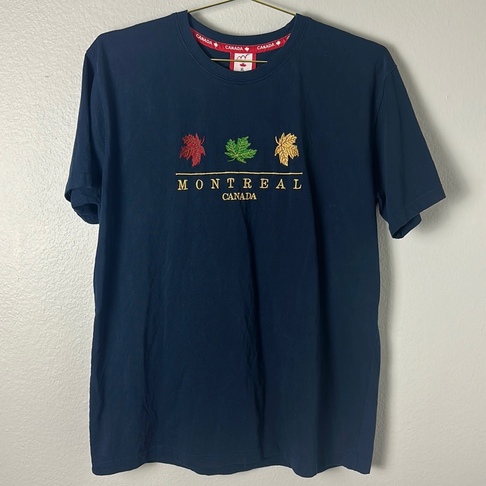 Souvenir Montreal Canada Navy Blue T-Shirt